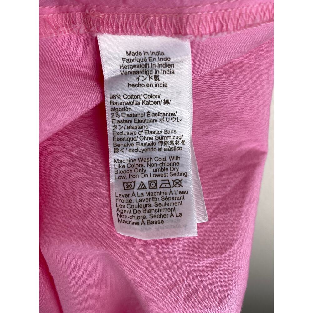 J.Crew Factory Pink Cotton Midi Dress Sleeveless Smocked Waist 6 - Picture 10 of 13